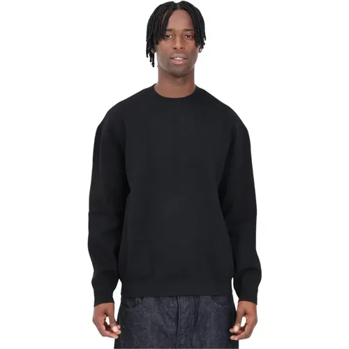 Schwarzer Pullover mit Jacquard-Karomuster , Herren, Größe: M - Armani Exchange - Modalova