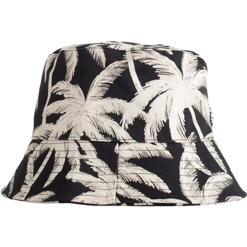 Schwarzer Palm Bucket Hut Bestickt,Caps - Palm Angels - Modalova