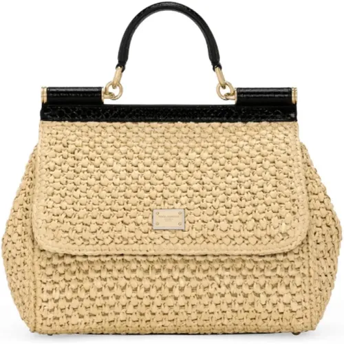 Interwoven Handbag with Detachable Strap , female, Sizes: ONE SIZE - Dolce & Gabbana - Modalova