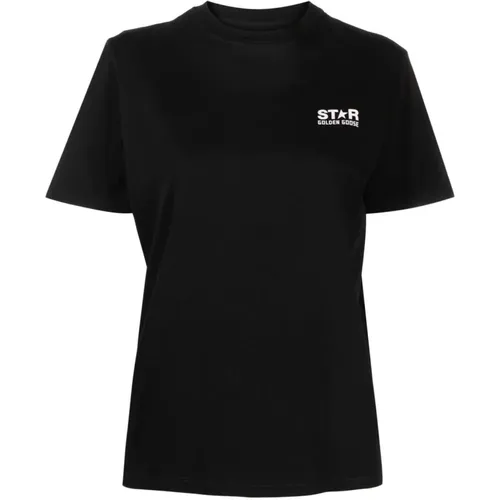 Logo-Print T-Shirt Schwarz , Damen, Größe: XS - Golden Goose - Modalova
