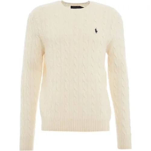 Cable Knit Sweater with Logo Embroidery , male, Sizes: XL, M, L - Polo Ralph Lauren - Modalova