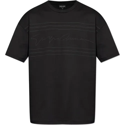 T-Shirt mit Logo , Herren, Größe: XL - Giorgio Armani - Modalova