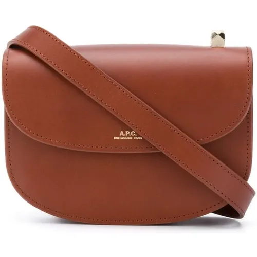 Leather Mini Geneve Saddle Bag , female, Sizes: ONE SIZE - A.p.c. - Modalova