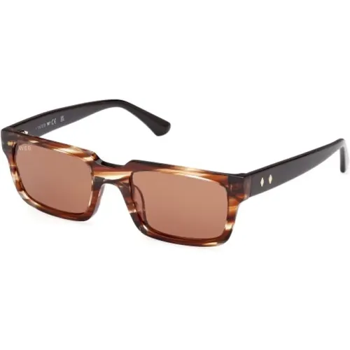 Stylish Sunglasses Dark Rectangular , male, Sizes: 53 MM - WEB Eyewear - Modalova