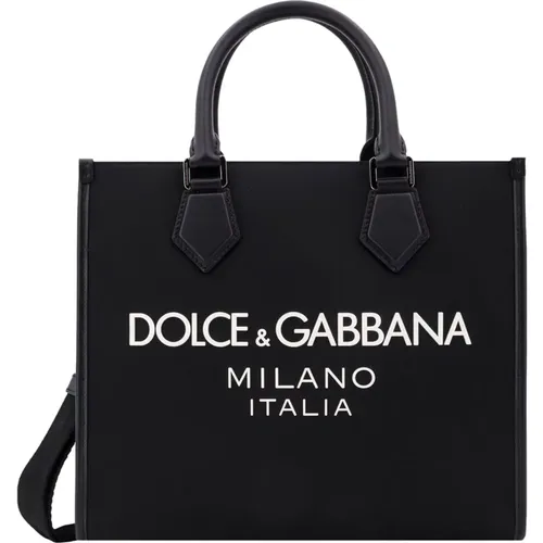 Nylon Handbag with Snap Button , male, Sizes: ONE SIZE - Dolce & Gabbana - Modalova