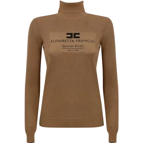 Sweater with High Neck , female, Sizes: XS, XL, L - Elisabetta Franchi - Modalova