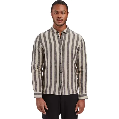 York big striped linen shirt , male, Sizes: 2XL - Gabba - Modalova