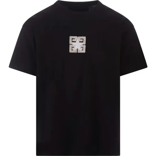 Schwarzes T-Shirt mit 4G Stars Logo , Herren, Größe: M - Givenchy - Modalova