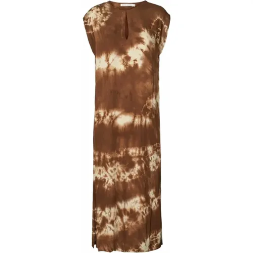 Tie-Dye Kleid Lecia Modell Cacao , Damen, Größe: S - Rabens Saloner - Modalova