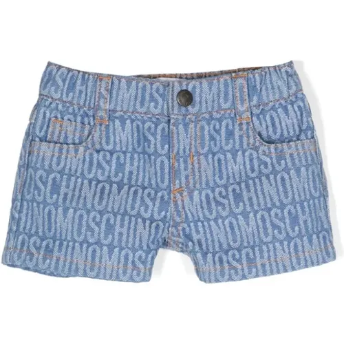 Kinder Blaue Denim Logo Shorts - Moschino - Modalova