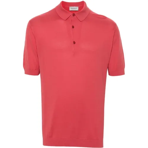 Coral Cotton Polo Shirt , male, Sizes: L, M, XL - John Smedley - Modalova