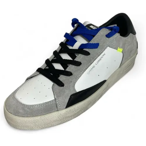 Mid Deluxe Sneaker Grey/Black Side Zip , male, Sizes: 11 UK, 7 UK, 10 UK - Crime London - Modalova