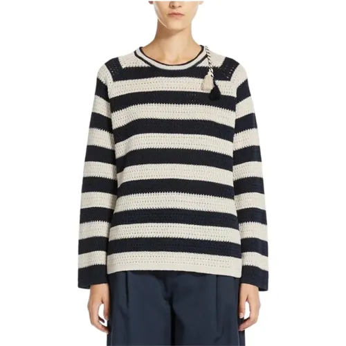 Striped Linen Sweater , female, Sizes: S, XS - Max Mara Studio - Modalova