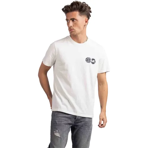 Global Recyceltes T-Shirt Weiß Herren , Herren, Größe: M - Michael Kors - Modalova