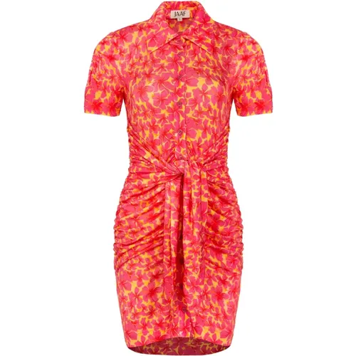 Mini Hibiscus Print Stretch Jersey Dress , female, Sizes: XS, M, L, S - Jaaf - Modalova
