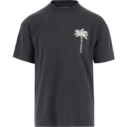 Cotton T-shirt with Palm Detail , male, Sizes: S, M - Palm Angels - Modalova