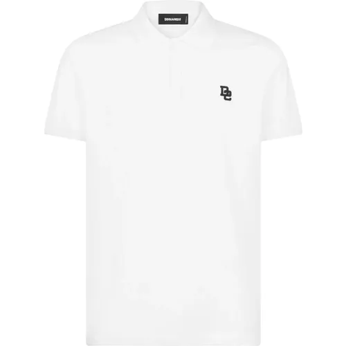 Weißes Poloshirt mit Besticktem Logo , Herren, Größe: XL - Dsquared2 - Modalova