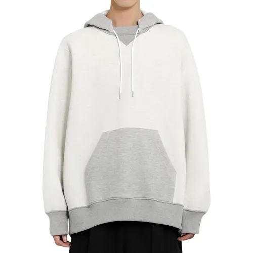 Grauer Jersey Hoodie mit Kängurutasche , Herren, Größe: XL - Sacai - Modalova