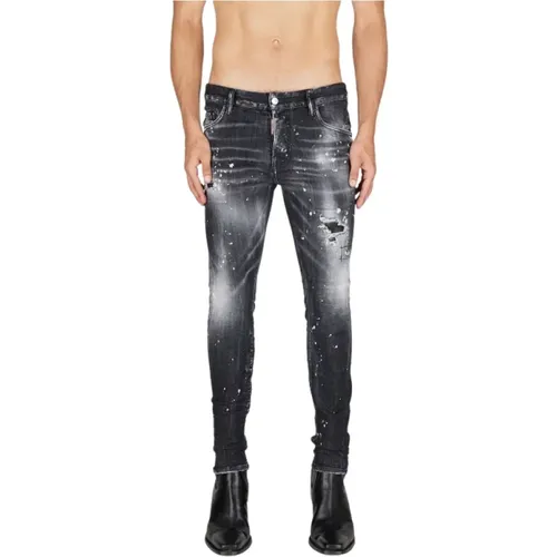 Schwarze Zerrissene Skinny Jeans - Dsquared2 - Modalova