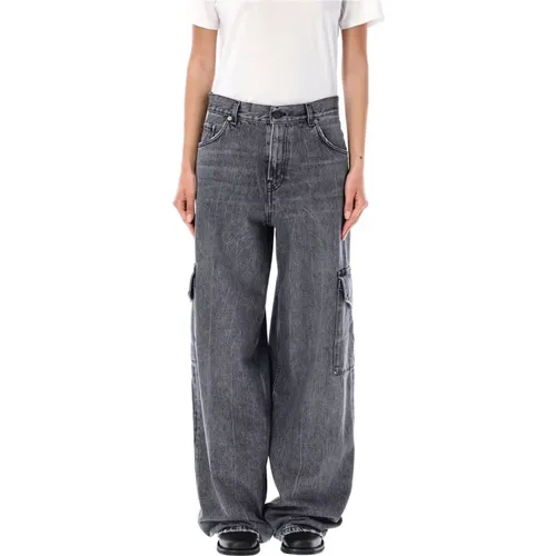 Marmor Schwarz Boyfit Cargo Jeans , Damen, Größe: W27 - Haikure - Modalova