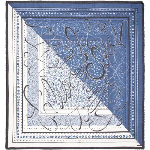 Italienische Handgefertigte Schals in Blau - Faliero Sarti - Modalova