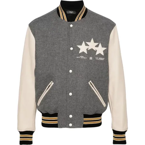 Varsity Bomber Jacket in Beige , male, Sizes: M - Amiri - Modalova