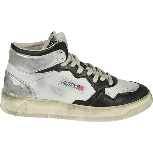 Black Silver High-Top Sneakers , male, Sizes: 7 UK - Autry - Modalova