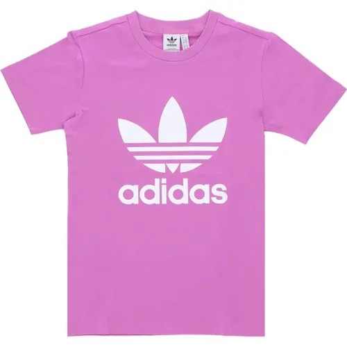 Trefoil Lila Tee Kurzarm T-shirt , Damen, Größe: 2XL - Adidas - Modalova