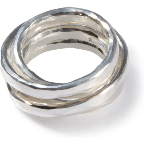 Handgearbeiteter Gehämmerter Draht Ring Sterling Silber - Werkstatt:Munchen - Modalova