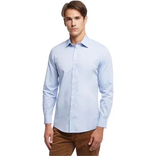 Milano Slim-Fit-Nicht-Eisen-Hemd, Pinpoint, Ainsley Kragen , Herren, Größe: 4XL - Brooks Brothers - Modalova