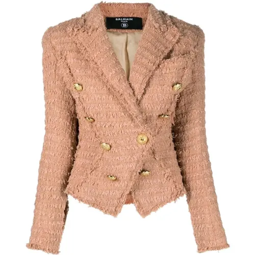 Tweed Blazer in , female, Sizes: L - Balmain - Modalova