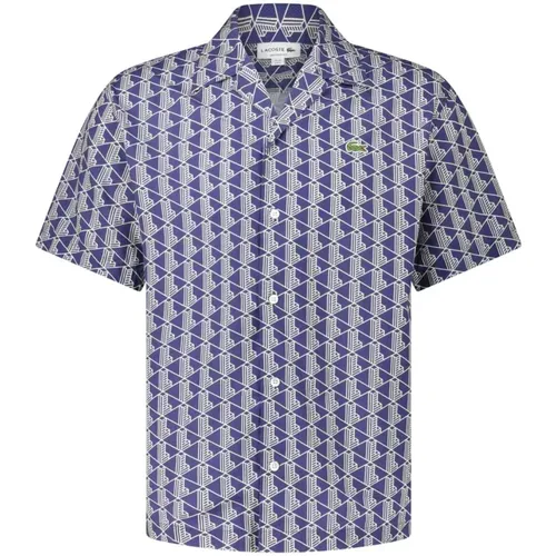 Monogram Design Short Sleeve Shirt , male, Sizes: 3XL - Lacoste - Modalova