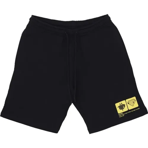 Schwarze Sweatshorts Elastischer Bund Taschen , Herren, Größe: L - IUTER - Modalova