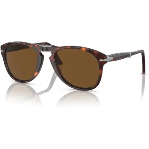 Klassische Sonnenbrille mit braunen Gläsern , unisex, Größe: ONE Size - Persol - Modalova