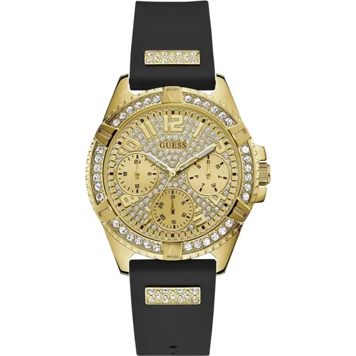 Lady Frontier Black and Gold Watch , female, Sizes: ONE SIZE - Guess - Modalova