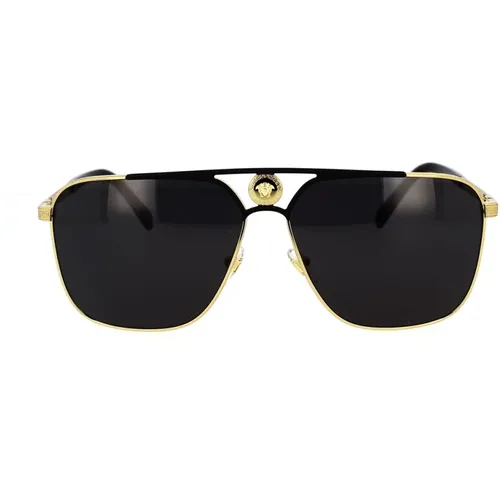 Rectangular Metal Sunglasses Ve2238 , unisex, Sizes: 61 MM - Versace - Modalova