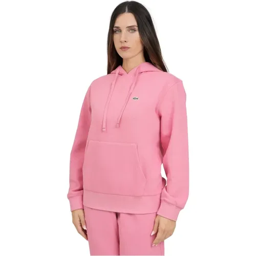 Rosa Hoodie Pullover Chic Style , Damen, Größe: XL - Lacoste - Modalova