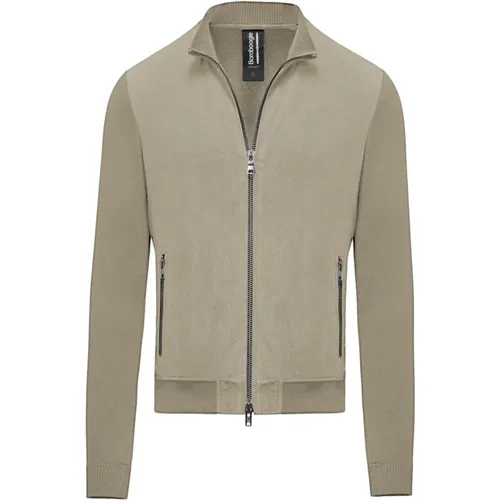 Komb Leather and Knitted Jacket , male, Sizes: M, XL, L, 2XL - BomBoogie - Modalova