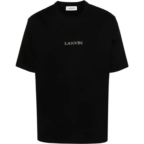 Classic Logo Embroidered T-shirt , male, Sizes: M, L, XL - Lanvin - Modalova