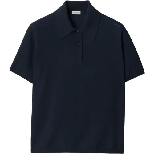 Short Sleeve Polo Shirt Navy , male, Sizes: L, S - Burberry - Modalova