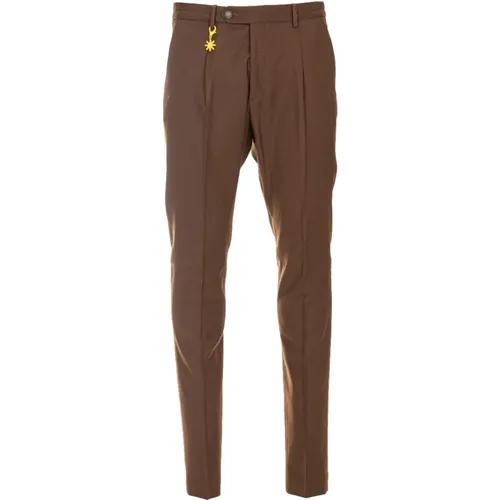 Slim Fit Wool Pants with Pincers , male, Sizes: S, L - Manuel Ritz - Modalova