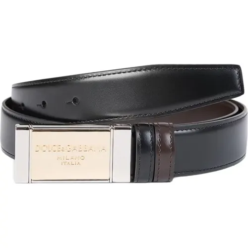 Logo Plaque Belt , male, Sizes: 105 CM - Dolce & Gabbana - Modalova