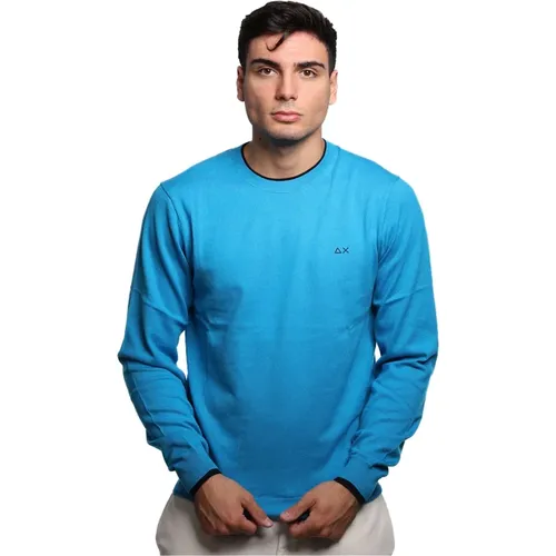 Türkiser Strickpullover , Herren, Größe: 2XL - Sun68 - Modalova