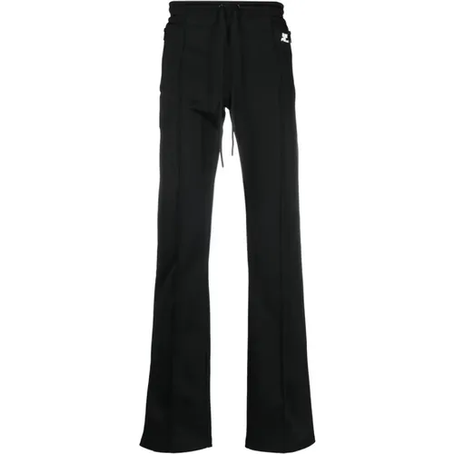 Schwarze Interlock Sweatpants mit Logo Patch , Herren, Größe: L - Courrèges - Modalova