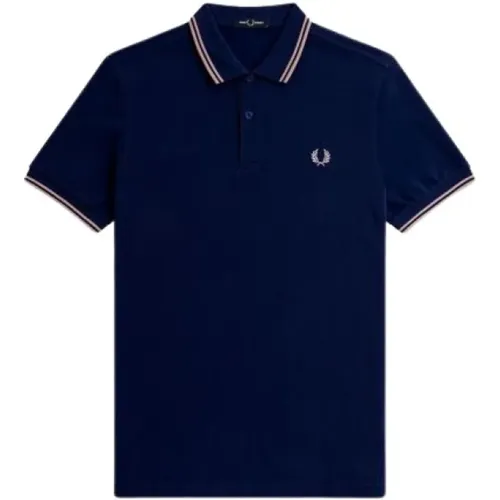 Slim Fit Twin Tipped Polo in Pink , male, Sizes: L, XL - Fred Perry - Modalova
