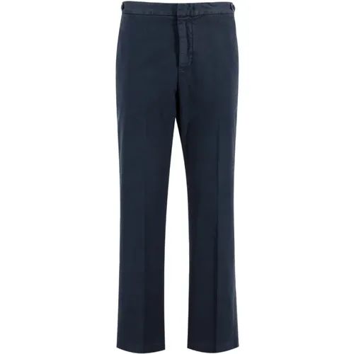 Navy Comfort Cotton Trousers , female, Sizes: 2XS, M - Aspesi - Modalova