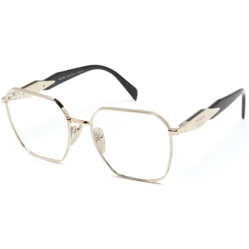 Gold Optical Frame for Everyday Use , female, Sizes: 55 MM - Prada - Modalova