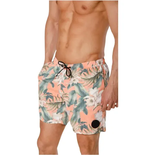 Rosa Blumenmuster Herren Badehose , Herren, Größe: XL - Mason's - Modalova