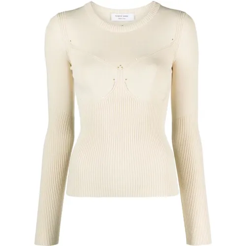 Rib knit long top , female, Sizes: L - Marine Serre - Modalova