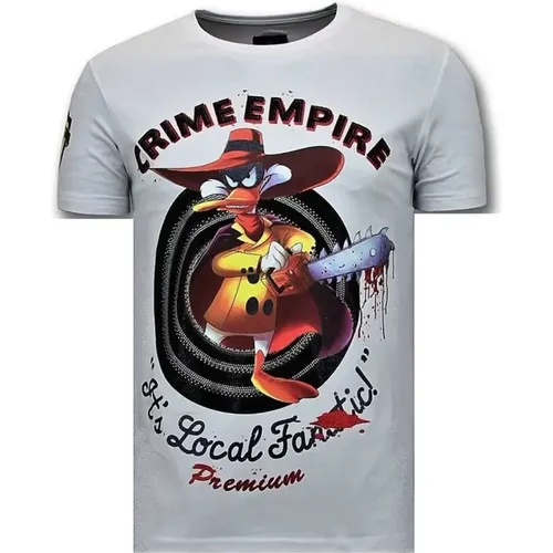 Luxus Herren T-Shirt - Crime Empire - 11-6389W , Herren, Größe: M - Local Fanatic - Modalova
